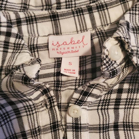 Ingrid & Isabel Black White Plaid Long Sleeve Maternity Tunic, Small - Picture 4 of 4